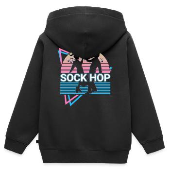 Sock Hop Retro - Kinder Premium Organic Zip Hoodie - Schwarz - Hinten - AI Model Kid Male (0cm)
