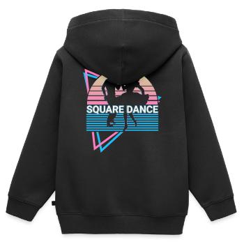 Square Dance Square Dancing Retro - Kinder Premium Organic Zip Hoodie - Schwarz - Hinten - AI Model Kid Male (0cm)