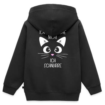 Schlafshirt - Ich schnarche nicht Ich schnurre - Kinder Premium Organic Zip Hoodie - Schwarz - Hinten - AI Model Kid Male (0cm)
