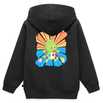 Geburtstagsgeschenk Kinder Kindergarten malen bunt - Kinder Premium Organic Zip Hoodie - Schwarz - Hinten - AI Model Kid Male (0cm)