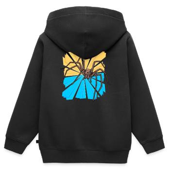 Araignée Arachnides Cadeau de Noël Animal Ami - Sweat Premium à capuche zippé enfant bio - noir - Dos - AI Model Kid Male (0cm)
