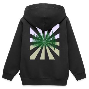 Rays Forest Fir Wilderness Flora Ecology - Kids Premium Organic Zip-up Hoodie - black - Back - AI Model Kid Male (0cm)