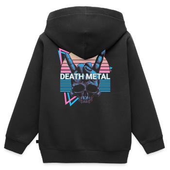 Death Metal Retro - Kids Premium Organic Zip-up Hoodie - black - Back - AI Model Kid Male (0cm)