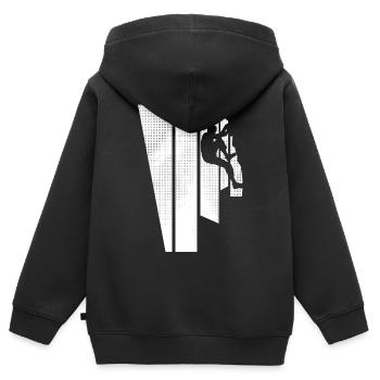 Kletterer Berge Klettern Vintage Bouldern - Kinder Premium Organic Zip Hoodie - Schwarz - Hinten - AI Model Kid Male (0cm)