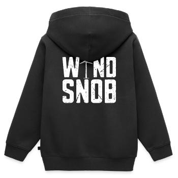 Wind Turbine Tech Wind Snob Loves Renewable Energy - Kinder Premium Organic Zip Hoodie - Schwarz - Hinten - AI Model Kid Male (0cm)