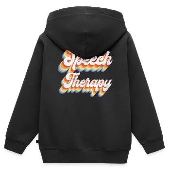 Speech Therapist Therapy Assistant - Kinder Premium Organic Zip Hoodie - Schwarz - Hinten - AI Model Kid Male (0cm)