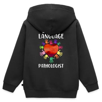 Speech Therapist Therapy Assistant - Kinder Premium Organic Zip Hoodie - Schwarz - Hinten - AI Model Kid Male (0cm)
