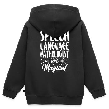 Speech Therapist Therapy Assistant - Kinder Premium Organic Zip Hoodie - Schwarz - Hinten - AI Model Kid Male (0cm)