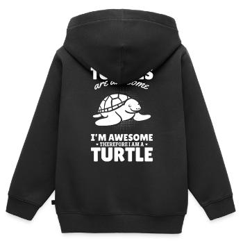 Turtles Are Awesome Turtle Lover - Kinder Premium Organic Zip Hoodie - Schwarz - Hinten - AI Model Kid Male (0cm)