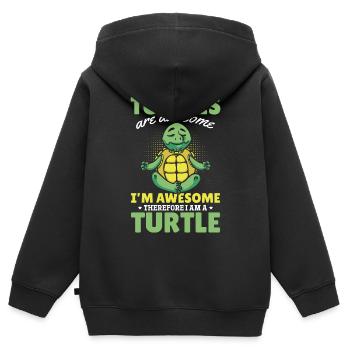 Turtle Lovers Cute Turtle Lover - Kinder Premium Organic Zip Hoodie - Schwarz - Hinten - AI Model Kid Male (0cm)