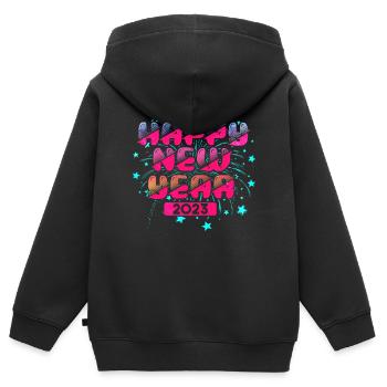 Happy New Year 2023 Silvester Neujahr - Kinder Premium Organic Zip Hoodie - Schwarz - Hinten - AI Model Kid Male (0cm)