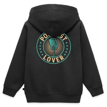 Podcast Lover - Podcasting Podcast Podcaster Podca - Kids Premium Organic Zip-up Hoodie - black - Back - AI Model Kid Male (0cm)