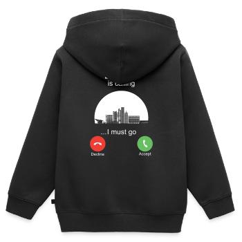 Denver is Calling - Kinder Premium Organic Zip Hoodie - Schwarz - Hinten - AI Model Kid Male (0cm)