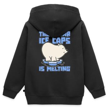 Global Warming The Polar Ice Caps Science Activism - Kinder Premium Organic Zip Hoodie - Schwarz - Hinten - AI Model Kid Male (0cm)