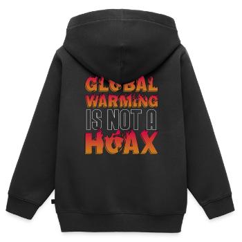 Global Warming Is Not A Hoax Environment Awareness - Kids Premium Organic Zip-up Hoodie - black - Back - AI Model Kid Male (0cm)