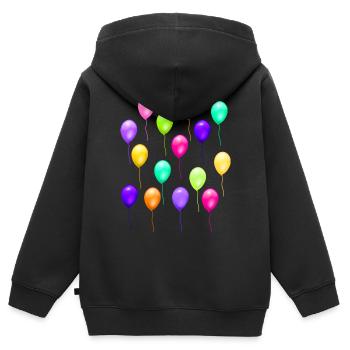 Luftballons - Ballon - Ballons - Kinder Premium Organic Zip Hoodie - Schwarz - Hinten - AI Model Kid Male (0cm)