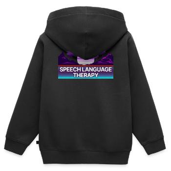 Speech Therapist Therapy Assistant - Kinder Premium Organic Zip Hoodie - Schwarz - Hinten - AI Model Kid Male (0cm)