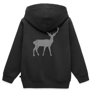 Cerf - Sweat Premium à capuche zippé enfant bio - noir - Dos - AI Model Kid Male (0cm)
