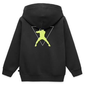 Baseball Logo - Sweat Premium à capuche zippé enfant bio - noir - Dos - AI Model Kid Male (0cm)