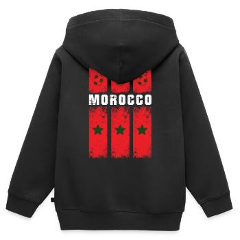 Marokko Morocco Fußball Mannschaft - Kinder Premium Organic Zip Hoodie - Schwarz - Hinten - AI Model Kid Male (0cm)