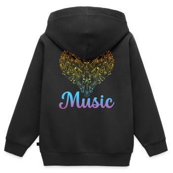 Guitar Music Lover - Guitar Musician Guitar Player - Kinder Premium Organic Zip Hoodie - Schwarz - Hinten - AI Model Kid Male (0cm)