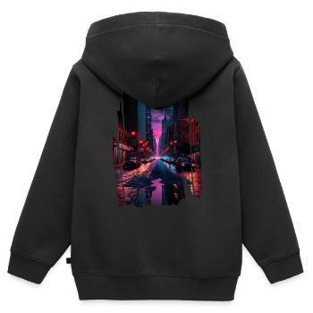 New York Vaporwave Aesthetic Retro Style I Love NY - Kinder Premium Organic Zip Hoodie - Schwarz - Hinten - AI Model Kid Male (0cm)