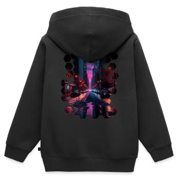 New York Vaporwave Aesthetic Retro Style I Love NY - Kinder Premium Organic Zip Hoodie - Schwarz - Hinten - AI Model Kid Male (0cm)