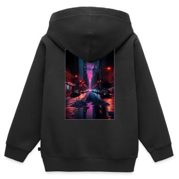 New York Vaporwave Aesthetic Retro Style I Love NY - Kinder Premium Organic Zip Hoodie - Schwarz - Hinten - AI Model Kid Male (0cm)