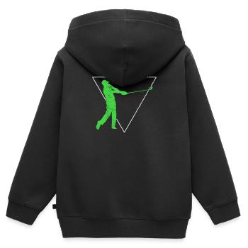 Golfe - Sweat Premium à capuche zippé enfant bio - noir - Dos - AI Model Kid Male (0cm)