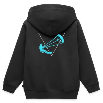 Kite surfen - Kinder Premium Organic Zip Hoodie - Schwarz - Hinten - AI Model Kid Male (0cm)