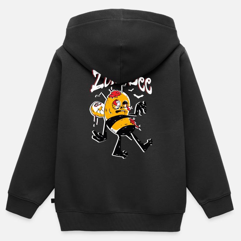 Zom-abeille aigre-douce - Sweat Premium à capuche zippé enfant bio - noir
