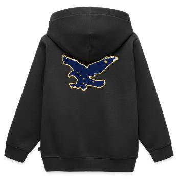 Alaska Tshirt Hommes Femmes Enfants USA Pôle Nord - Sweat Premium à capuche zippé enfant bio - noir - Dos - AI Model Kid Male (0cm)