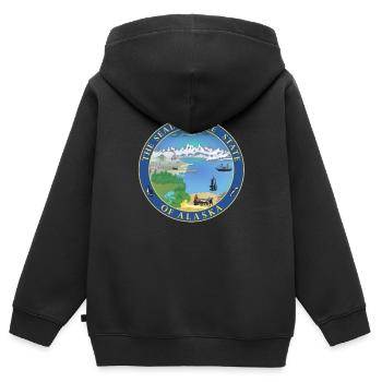 Alaska - Sweat Premium à capuche zippé enfant bio - noir - Dos - AI Model Kid Male (0cm)