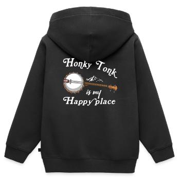 Chemises Banjo Pour Hommes Bluegrass Appalachia Folk - Sweat Premium à capuche zippé enfant bio - noir - Dos - AI Model Kid Male (0cm)