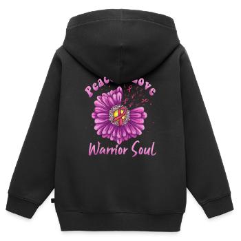 Brustkrebs Geschenk Breast Cancer Krebs Rosa - Kinder Premium Organic Zip Hoodie - Schwarz - Hinten - AI Model Kid Male (0cm)