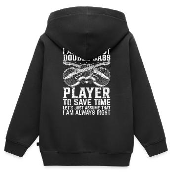 Je suis le meilleur contrebassiste - contrebasse Pla - Sweat Premium à capuche zippé enfant bio - noir - Dos - AI Model Kid Male (0cm)