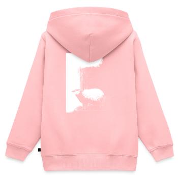 Schaf Schablone Art.-nr - Kinder Premium Organic Zip Hoodie - Rosa - Hinten - AI Model Kid Female (0cm)