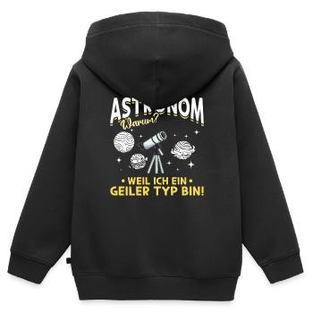 Raumfahrt - Ich bin Astronom Weil Ich ein Geiler T - Kinder Premium Organic Zip Hoodie - Schwarz - Hinten - AI Model Kid Male (0cm)