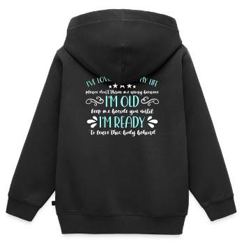 Animaux abandonnés Je vous ai aimés tous les animaux sans abri - Sweat Premium à capuche zippé enfant bio - noir - Dos - AI Model Kid Male (0cm)