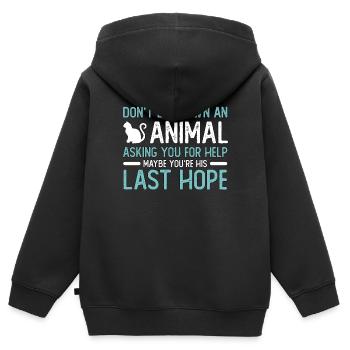 Abandoned Pets Don't Let Down An Animal Homeless - Kids Premium Organic Zip-up Hoodie - black - Back - AI Model Kid Male (0cm)