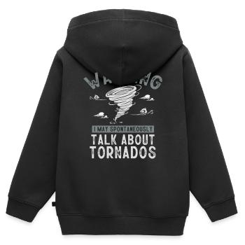 Météorologue, météorologue, prévisions météorologiques - Sweat Premium à capuche zippé enfant bio - noir - Dos - AI Model Kid Male (0cm)