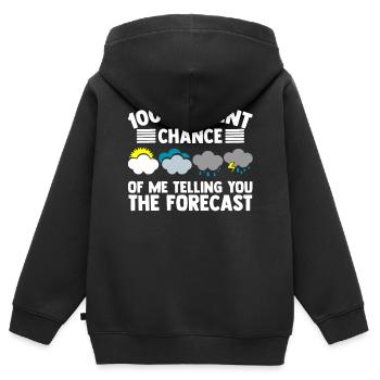Meteorologe, Meteorologen, Wettervorhersage - Kinder Premium Organic Zip Hoodie - Schwarz - Hinten - AI Model Kid Male (0cm)