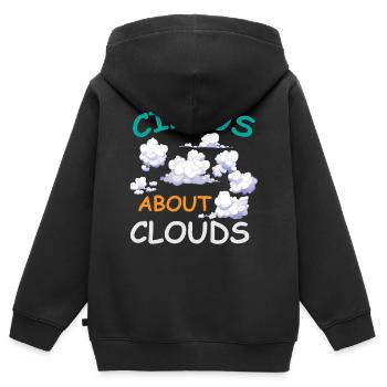 Météorologue, météorologue, prévisions météorologiques - Sweat Premium à capuche zippé enfant bio - noir - Dos - AI Model Kid Male (0cm)