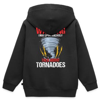 Météorologue, météorologue, prévisions météorologiques - Sweat Premium à capuche zippé enfant bio - noir - Dos - AI Model Kid Male (0cm)