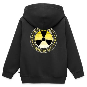 Ingénieur nucléaire Technicien nucléaire - Sweat Premium à capuche zippé enfant bio - noir - Dos - AI Model Kid Male (0cm)