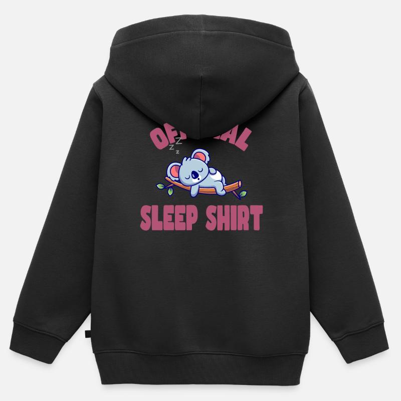 Bonne nuit - Sweat Premium à capuche zippé enfant bio - noir