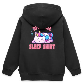 Gute Nacht Einhorn - Kinder Premium Organic Zip Hoodie - Schwarz - Hinten - AI Model Kid Male (0cm)