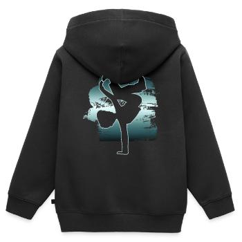 Breakdancer Breakdancing Tänzer - Kinder Premium Organic Zip Hoodie - Schwarz - Hinten - AI Model Kid Male (0cm)
