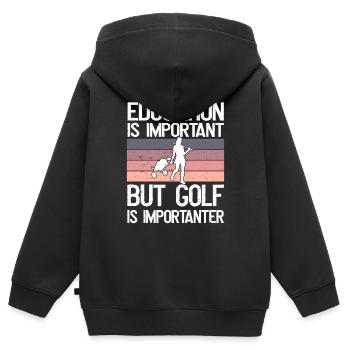 Bildung Ist Wichtig, Aber Ballett Ist wichtiger - Kinder Premium Organic Zip Hoodie - Schwarz - Hinten - AI Model Kid Male (0cm)