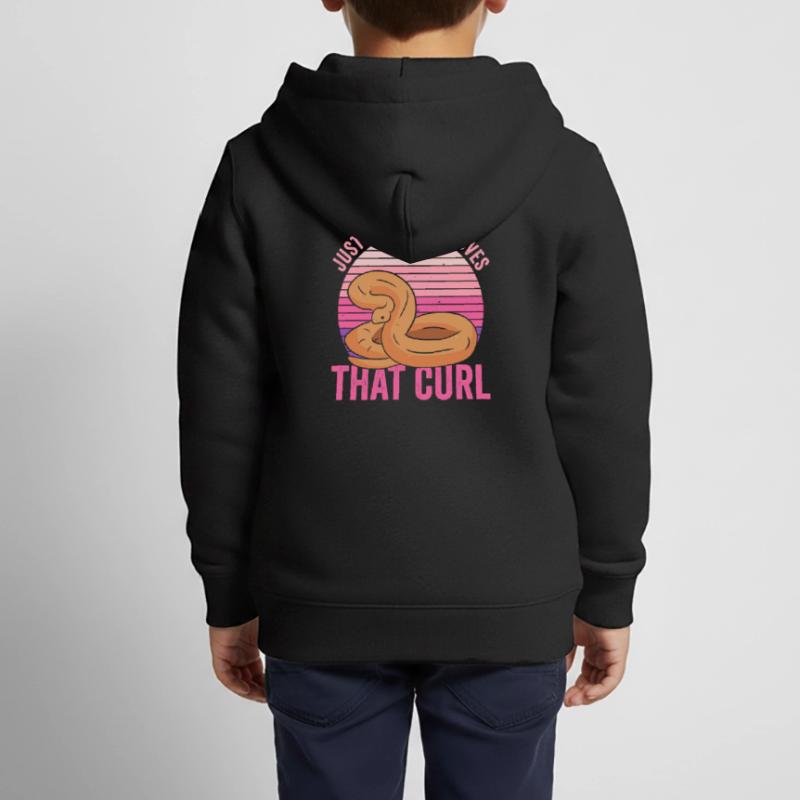 Königspython Mädchen Banana Ball Python Mädchen Sweat Premium à capuche zippé enfant bio
